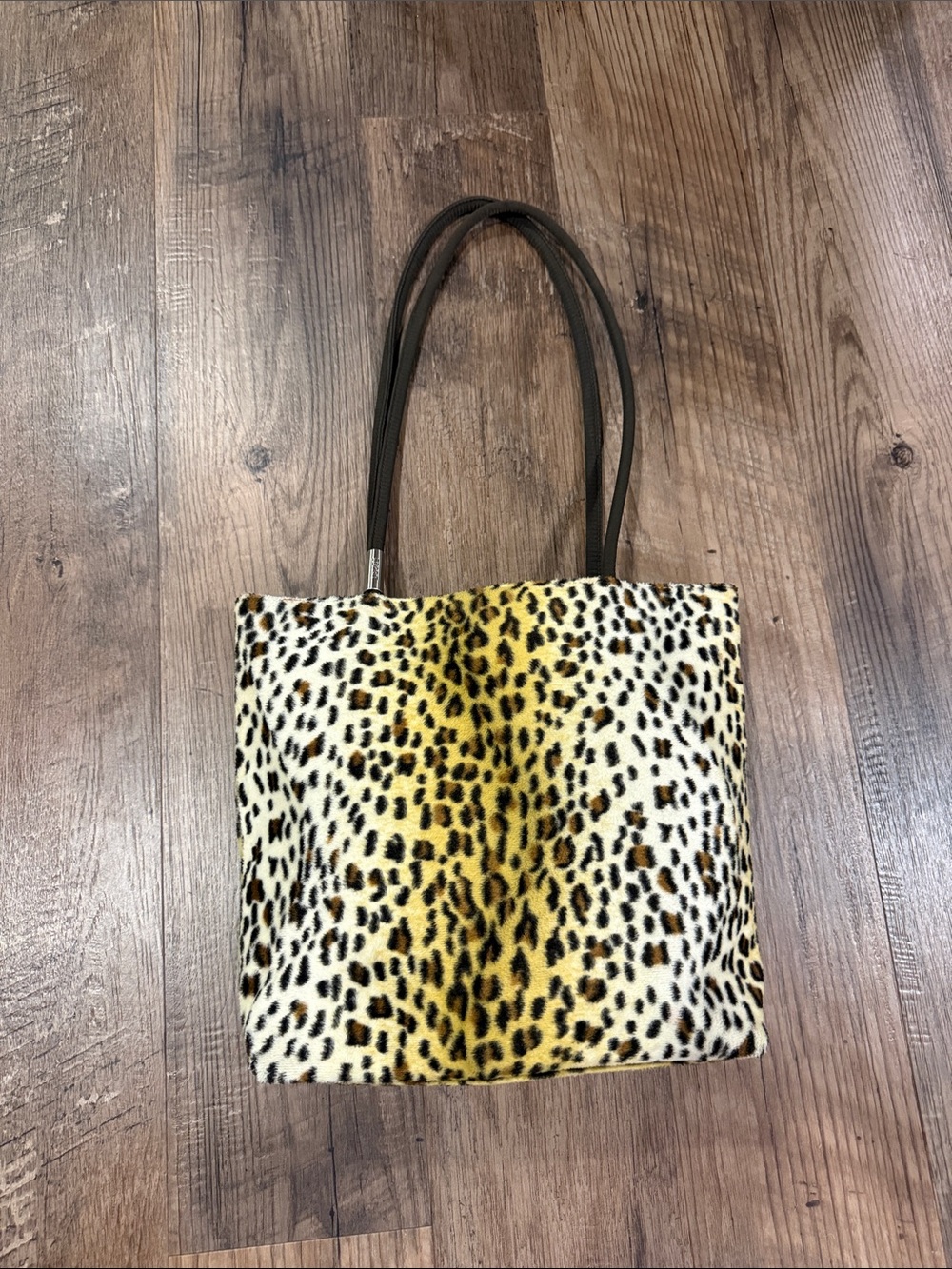 Esprit Leopard Tote Bag with Brown Straps